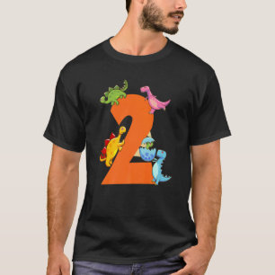 Dinosaur 2 Years Old 2nd Birthday Party T-Shirt