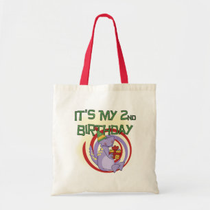 Dinosaur 2nd Birthday Tshirts and Gifts Tote Bag