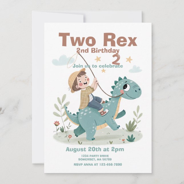  Dinosaur 2nd  Invitation (Front)