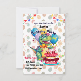 Dinosaur 3ème invitation anniversaire