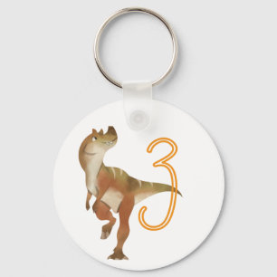 Dinosaur 3rd birthday   keychain