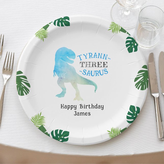 Dinosaur 3rd Birthday Party Blue Tyrannosaurus Rex Paper Plate (Dinosaur 3rd Birthday Party Blue Tyrannosaurus Rex Paper Plates
)