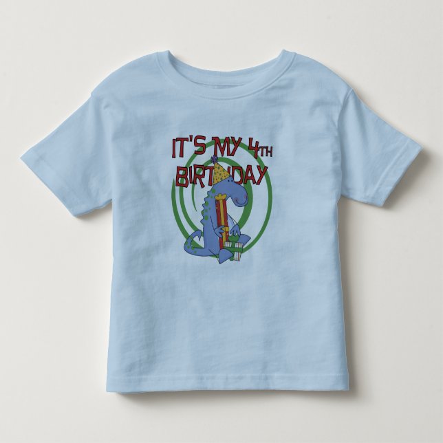 Dinosaur 4e anniversaire T-shirts et cadeaux (Devant)