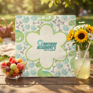 Dinosaur 4th Birthday Party ,Green Dino-Riffic Napkin