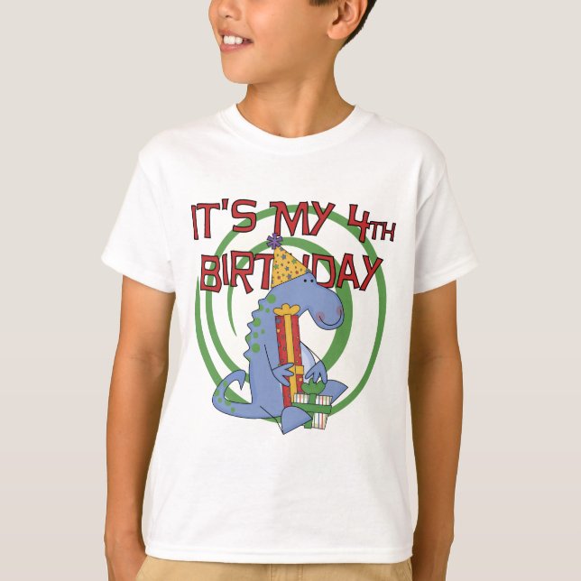 Dinosaur 4th Birthday T-shirts and Gifts (Front)