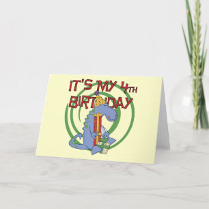 Dinosaur 4th Birthday T-shirts and Gifts Card