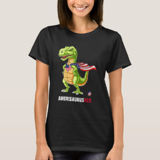 Dinosaur 4th Of July Kids Boys Men Amerisaurus T R T-Shirt