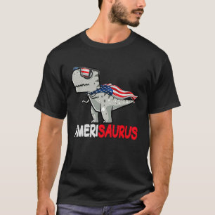 Dinosaur 4th of July Kids Rex Patriotic Amerisauru T-Shirt