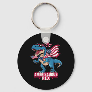 Dinosaur 4th Of July Men Women Boys Girls Amerisau Keychain