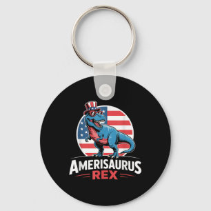 Dinosaur 4th Of July Men Women Boys Girls Amerisau Keychain
