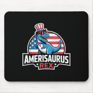 Dinosaur 4th Of July Men Women Boys Girls Amerisau Mouse Pad