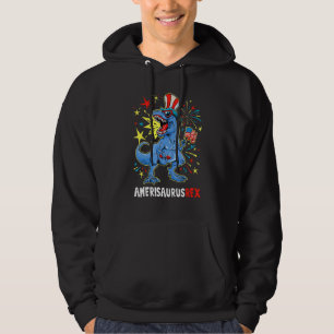 Dinosaur 4th Of July US Flag Amerisaurus Res Patri Hoodie