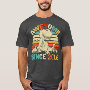 Dinosaur 5th Birthday Boy  Gift Awesome Since T-Shirt