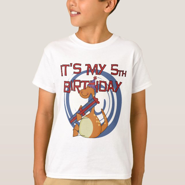Dinosaur 5th Birthday Tshirts and Gifts (Front)
