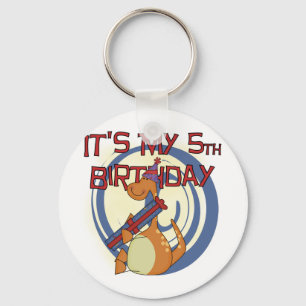 Dinosaur 5th Birthday Tshirts and Gifts Keychain