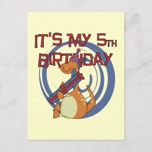 Dinosaur 5th Birthday Tshirts and Gifts Postcard