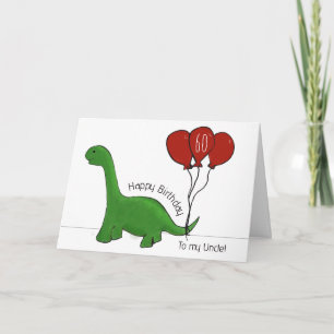 Dinosaur 60th birthday uncle card
