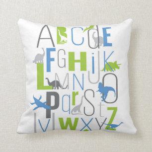 Dinosaur ABC Alphabet Pillow Modern KIds Decor