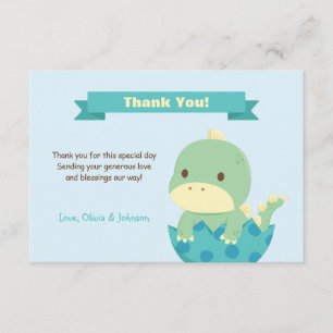 Dinosaur About to Hatch Baby Shower Thank You Note Card