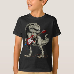 Dinosaur Acoustic Electric B Guitar Player T-Shirt