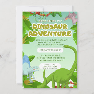 Dinosaur Adventure Birthday Party Invitation