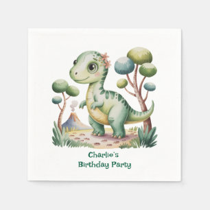 Dinosaur Adventure Boy's Birthday Party Napkin
