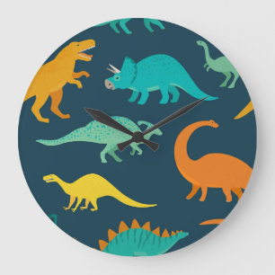 Dinosaur Adventure: Kids' Nursery Wallpaper Large Clock