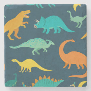 Dinosaur Adventure: Kids' Nursery Wallpaper Stone Coaster