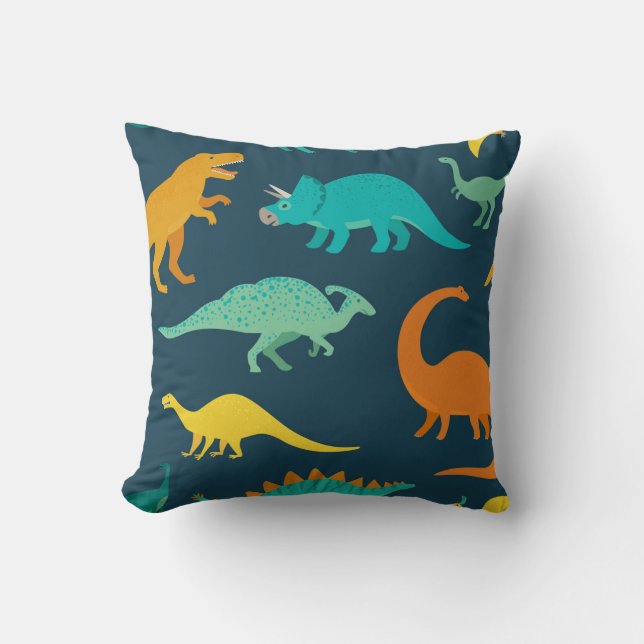 Dinosaur Adventure: Kids' Nursery Wallpaper Throw Pillow (Front)