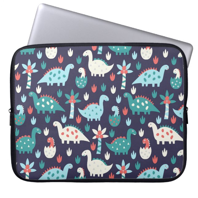 Dinosaur Adventure Seamless Design Laptop Sleeve (Front)