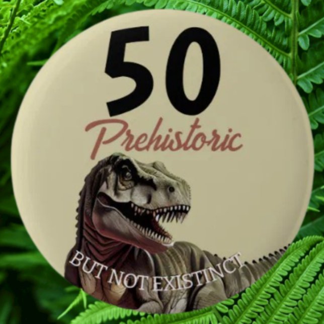 Dinosaur AGED T Rex 2 Inch Round Button (Check out our pin button dinosaur selection for the very best personalized designs)