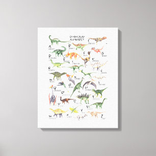 Dinosaur Alphabet Canvas Print