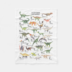 Dinosaur Alphabet Fleece Blanket