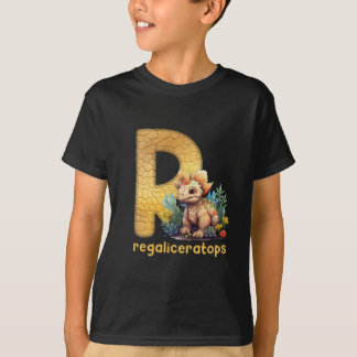 Dinosaur Alphabet R Type regaliceratops T-Shirt
