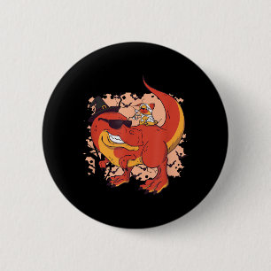 Dinosaur And Dog - Funny Halloween 2 Inch Round Button