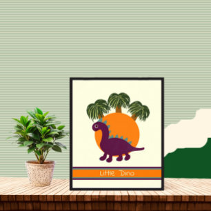 Dinosaur and palms poster