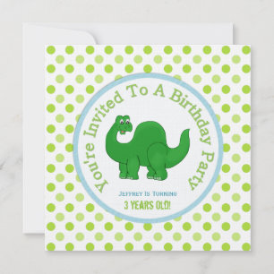 Dinosaur And Polka Dot : Party Invitation