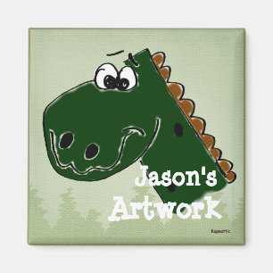Dinosaur Animated = Display your Childs Artwork Magnet