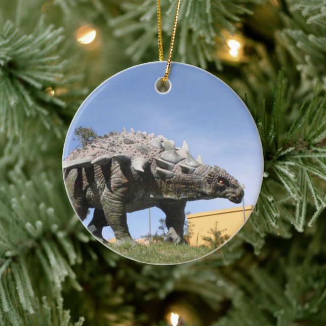 Dinosaur - Ankylosaurus Dinosaur in Sucre Bolivia Ceramic Ornament (Tree)