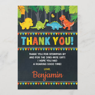 Dinosaur Anniversaire Carte de remerciements Roar 