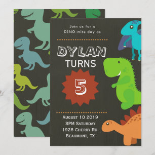 Dinosaur Anniversaire Fête Invitation