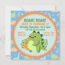 Dinosaur Anniversaire Fête Invitation