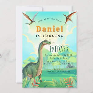 Dinosaur Anniversaire Fête Invitation