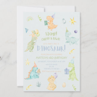 Dinosaur Anniversaire Fête Invitation