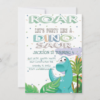 Dinosaur Anniversaire Fête Invitation