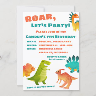 Dinosaur Anniversaire Fête Invitation