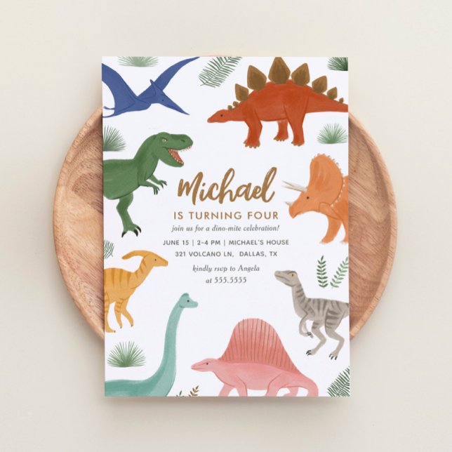 Dinosaur Anniversaire Fête Invitation (Créateur téléchargé)