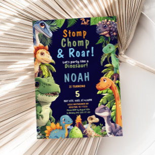 Dinosaur Anniversaire Fête Invitation