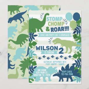 Dinosaur Anniversaire Fête Invitation Invitation