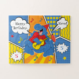 Dinosaur Anniversaire fête Jigsaw Puzzle
